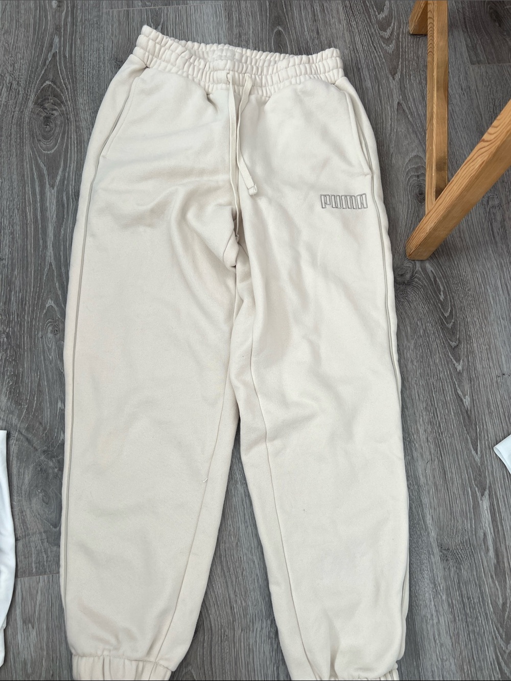 PUMA Kids Cream Joggers with Elastic Waist